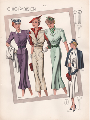 Chic Paris fashion prints from 1936